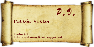 Patkós Viktor névjegykártya